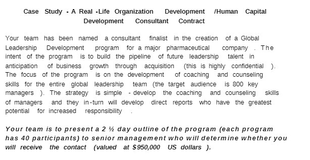  Case Study - A Real - Life Organization Development /Human Capital