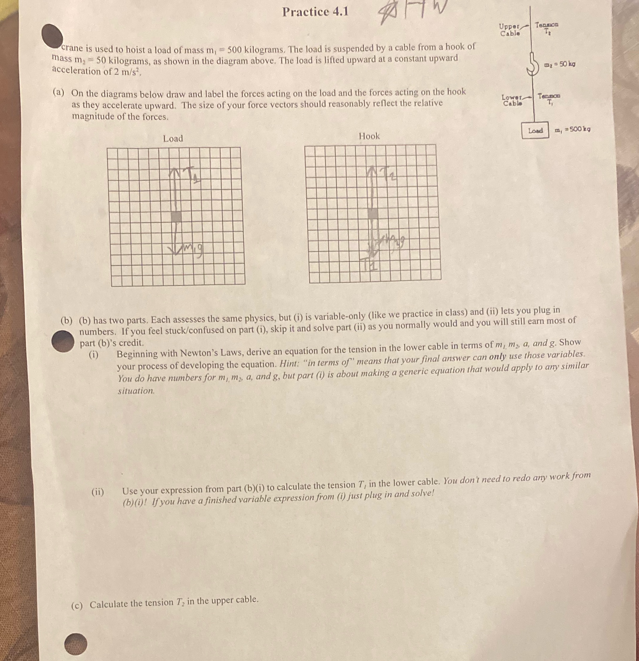  Practice 4.1 Upper Tenmon Cable crane is used to hoist a