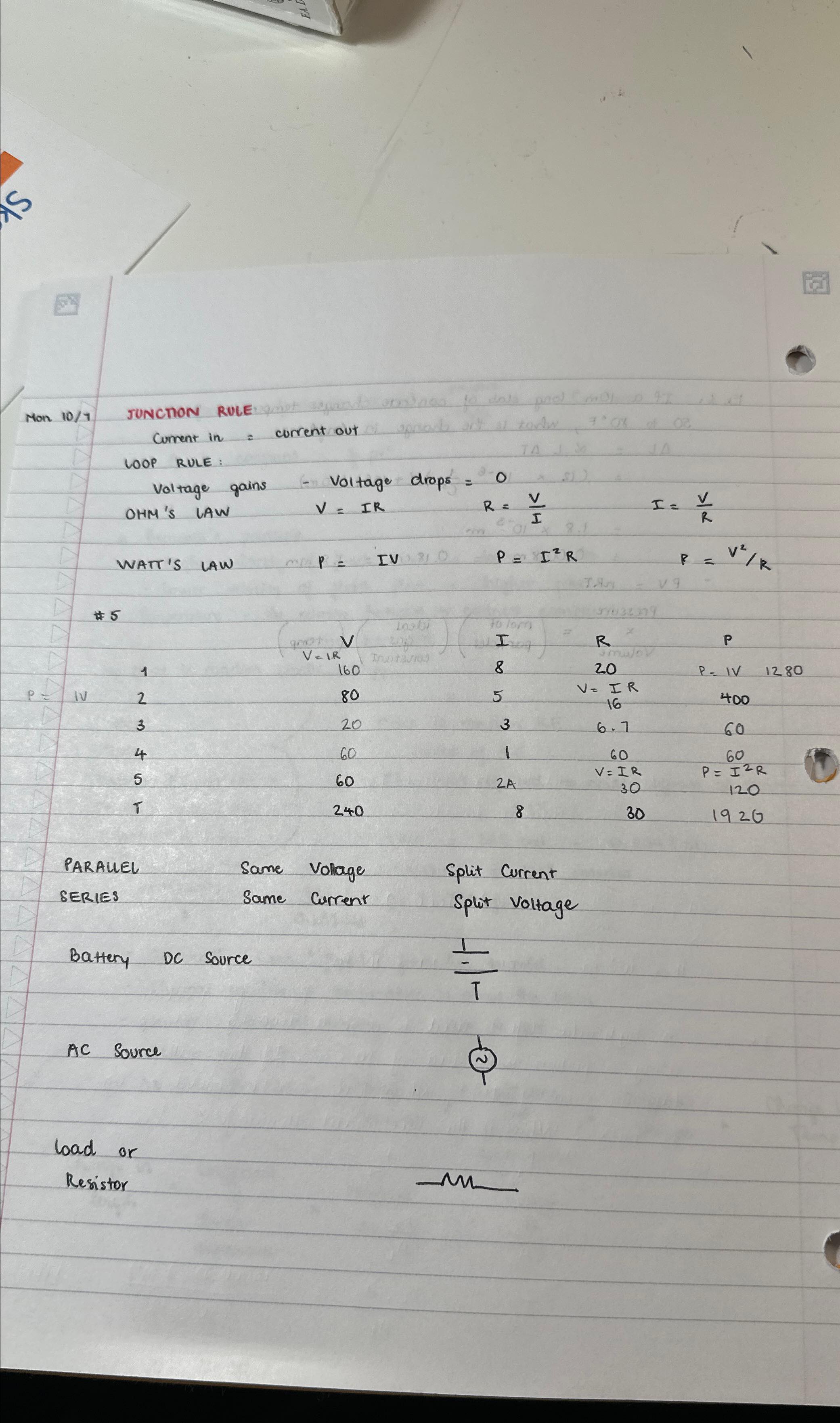 developed in class, solve each circuit below. Remember to include your reasoning