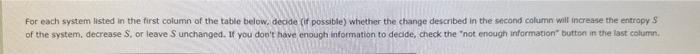 (if possible) whether the change described in the second caluamn will increise