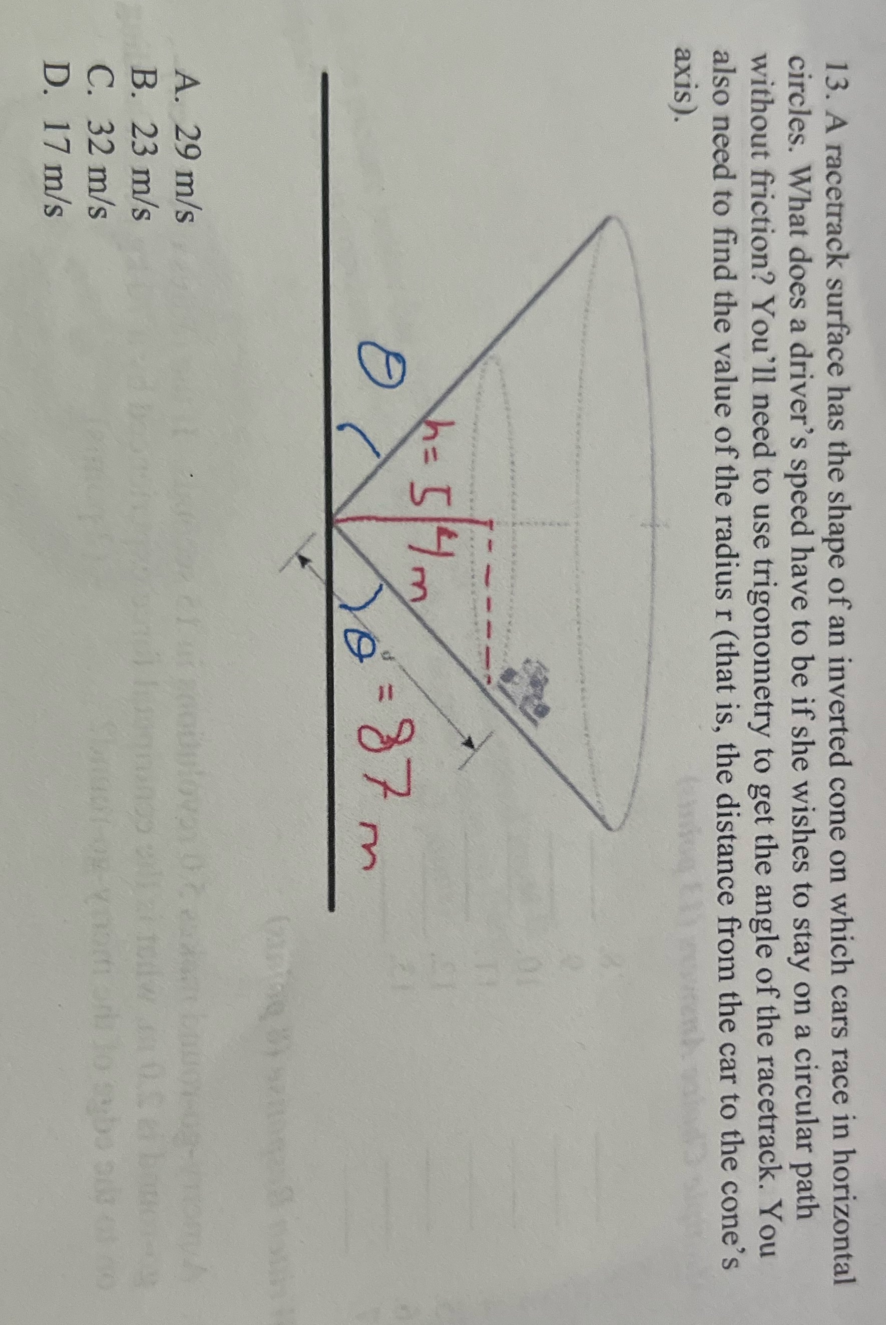 Help me please 13. A racetrack surface has the shape of an