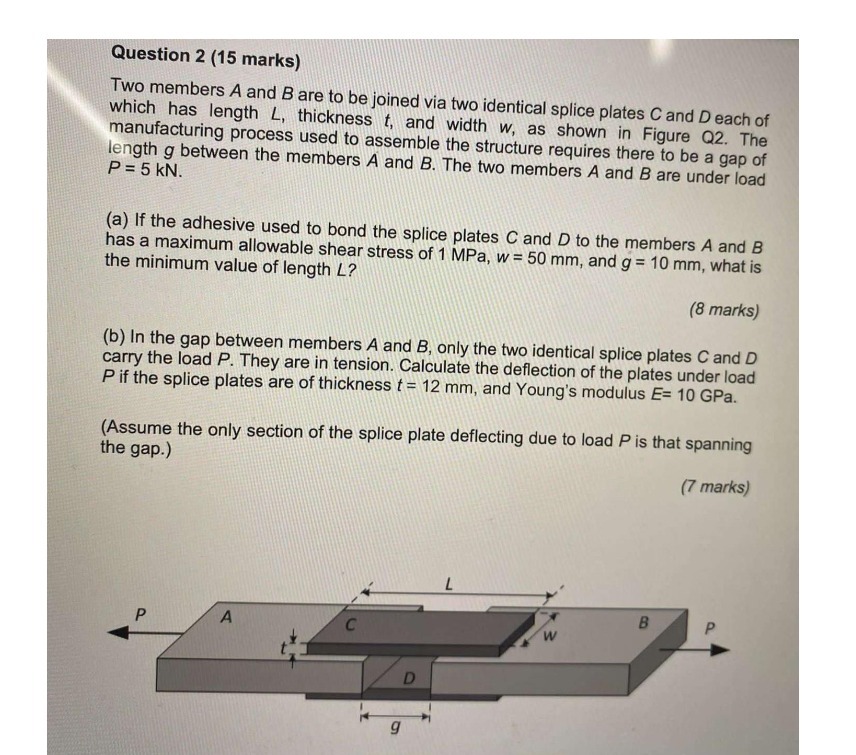 Question 2 (15 marks) Two members A and B are to