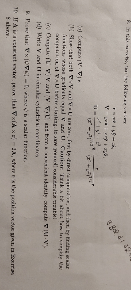 phy302 from 8 through to 10 please 8. In this exercise, use