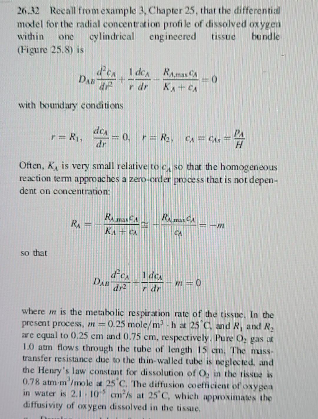  26.32 Recall from example 3. Chapter 25, that the differential model