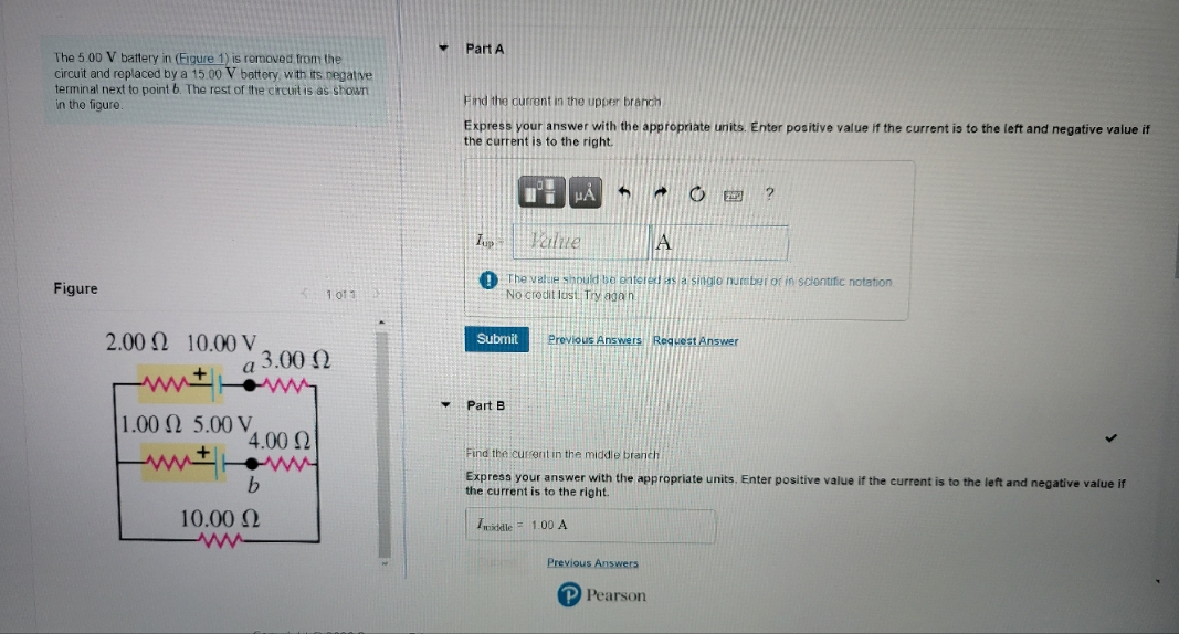 Help here, please. Part A The 5.00 V battery in (Figure 1)