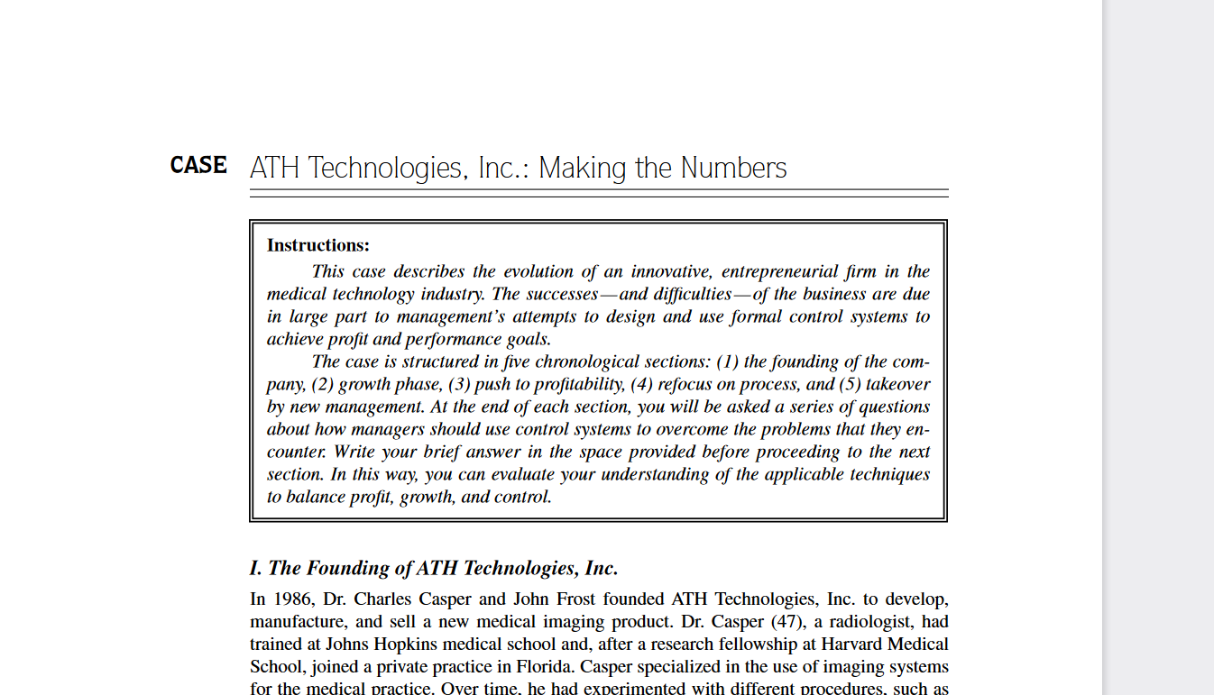 What are the lessons learnt from ATH technologies case ( From the