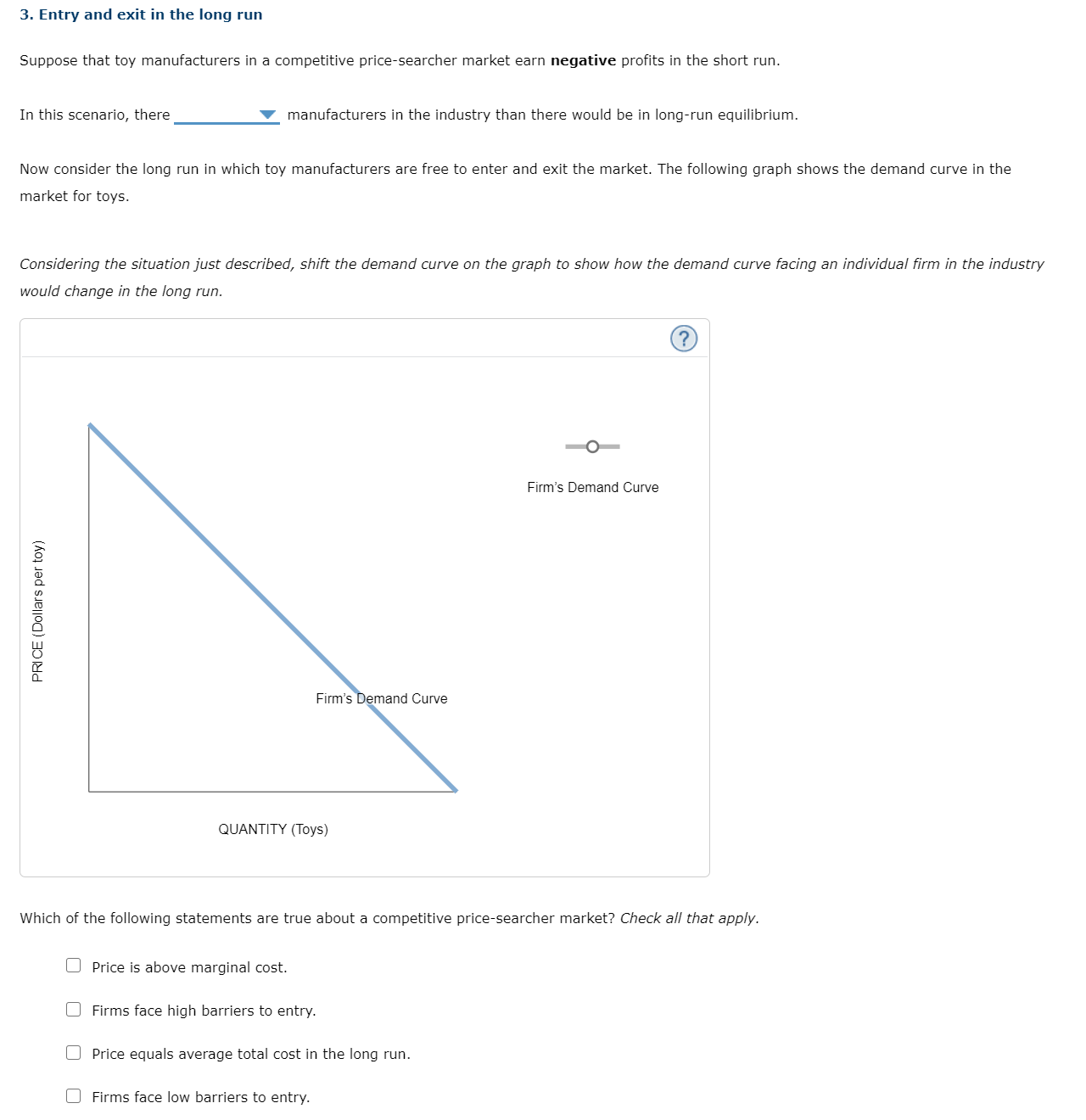 SCREENSHOT TO SHOW EVERYTHING 3. Entry and exit in the long run