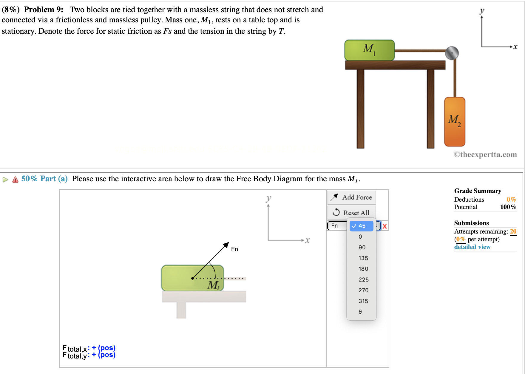 a rope, a man applies a force to the crate, as shown