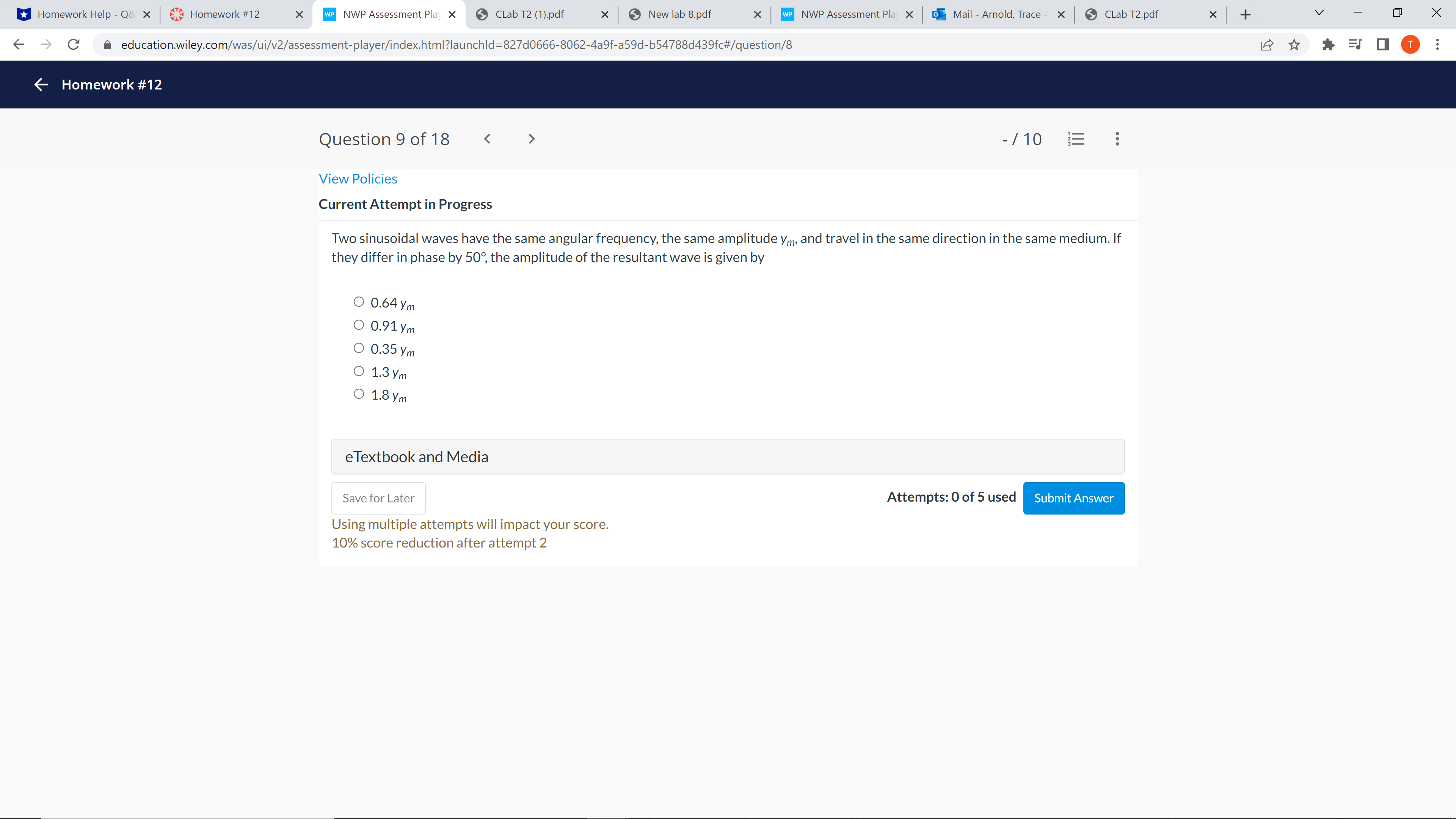  Homework Help - Q& x Homework # 12 X WP NWP