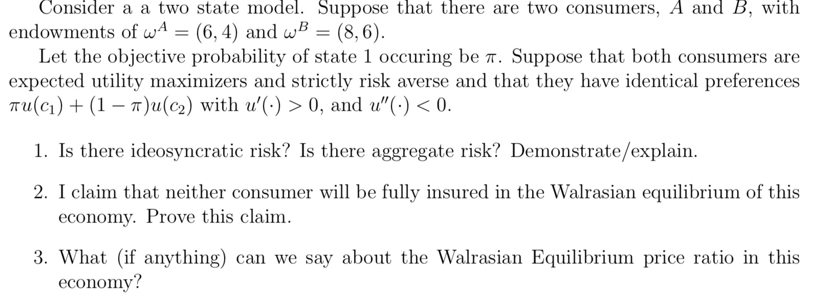  Consider a a two state model. Suppose that there are two