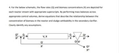 Environmental engineering 4. For the below schematic, the flow rates (0) and