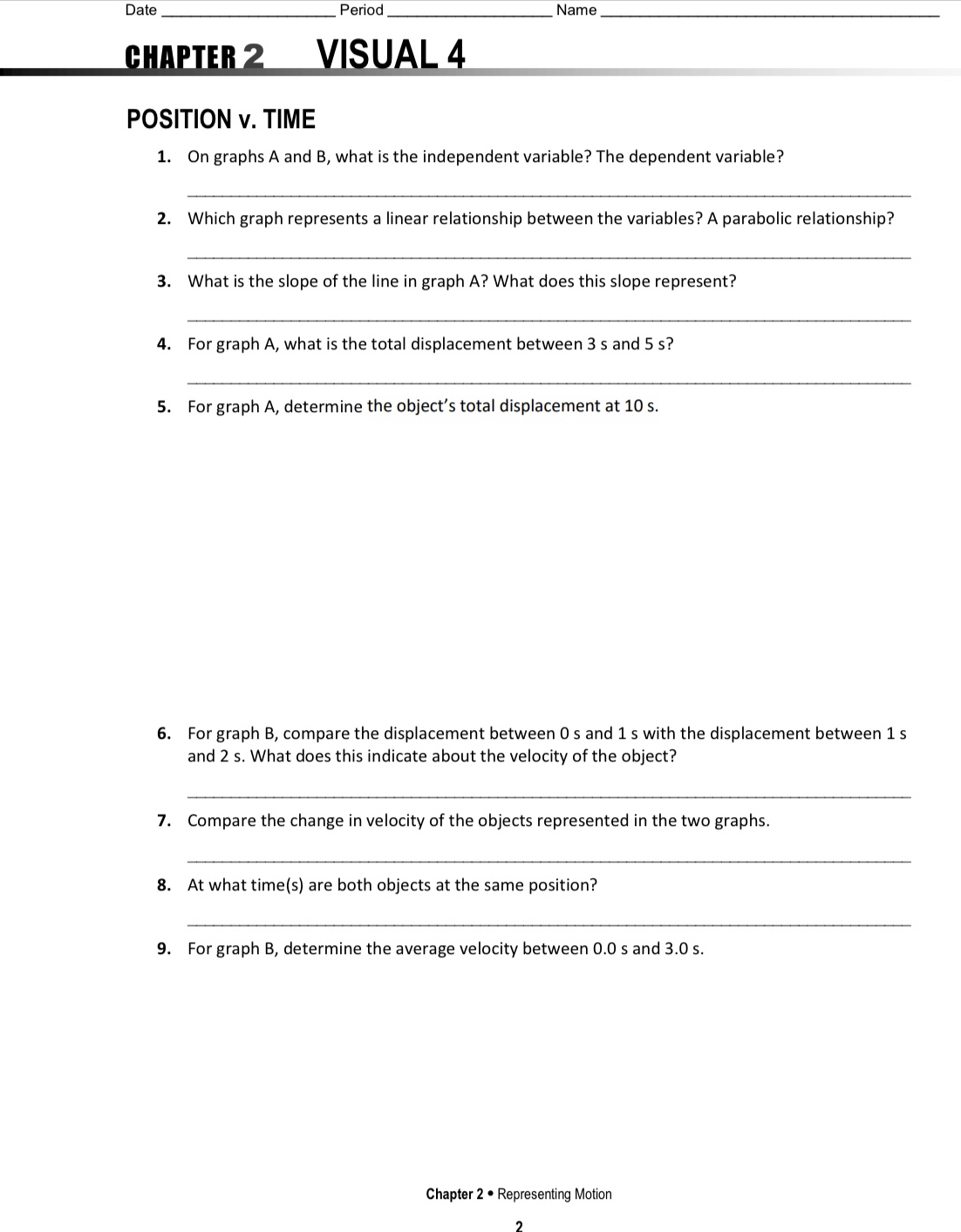 Time Constant Velocity Constant Acceleration Position v. Time Time (s) Position (m)