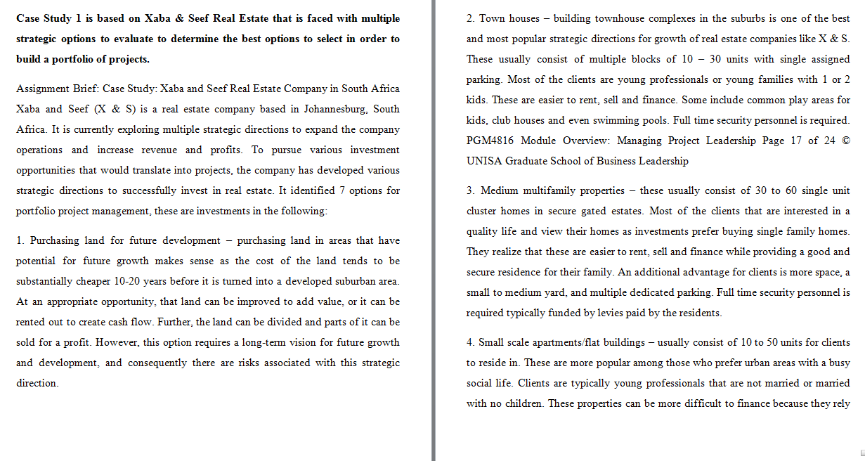 Case Study 1 is based on Xaba & Seef Real Estate