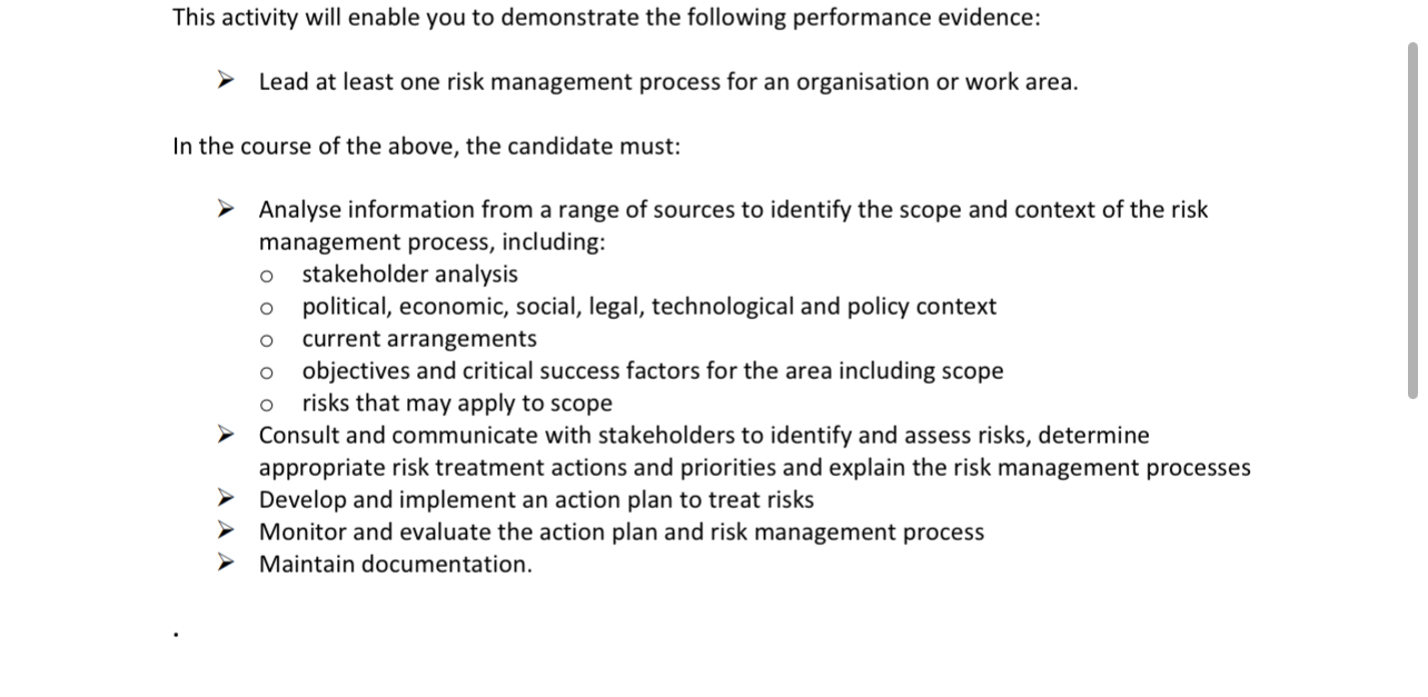 produce a written report to document this. Within your report, you must