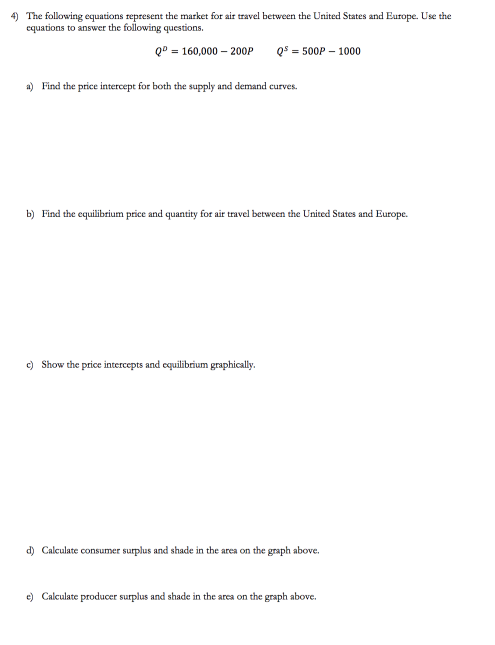 and demand curves to defend your answer graphically. a) Bus Fares increase