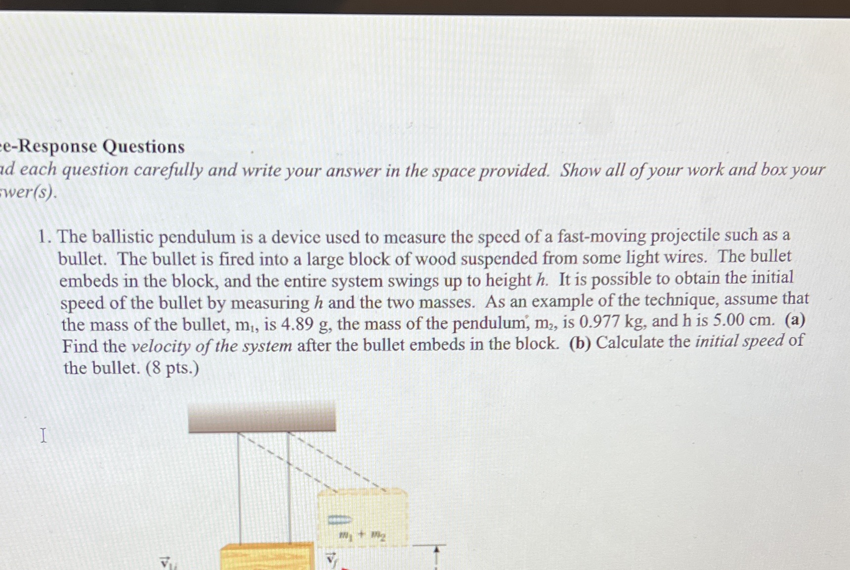  :e-Respense Questions . ml each question carefully and write your answer