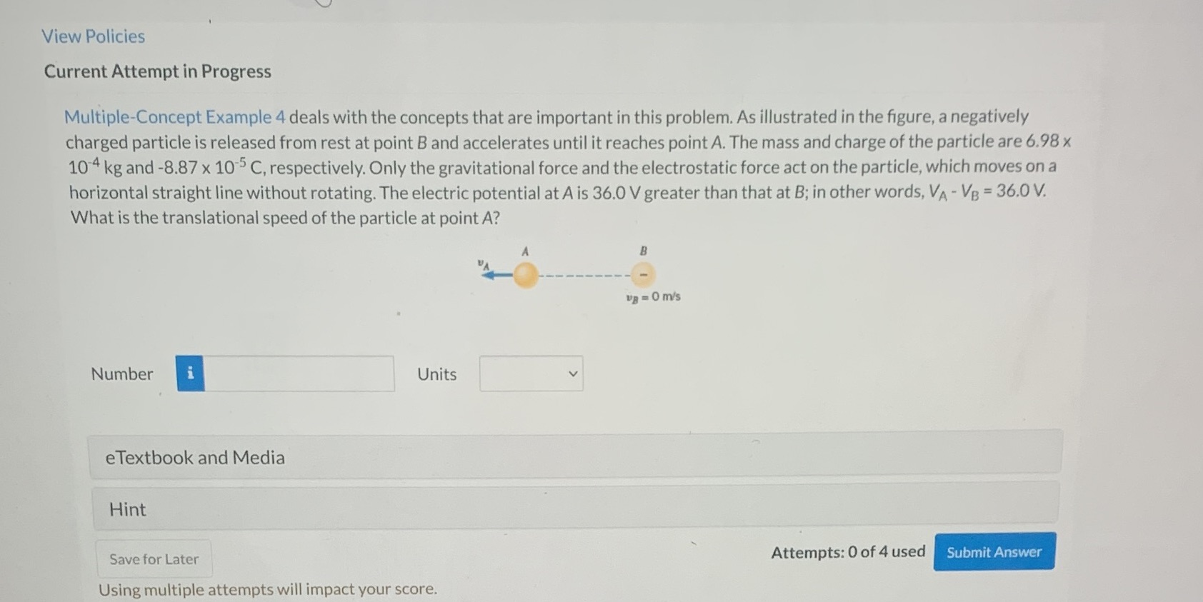  View Policies Current Attempt in Progress Multiple-Concept Example 4 deals with