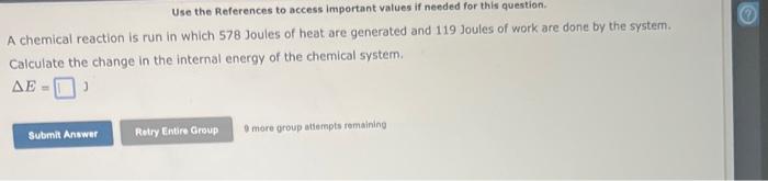  Use the References to access important values if needed for this