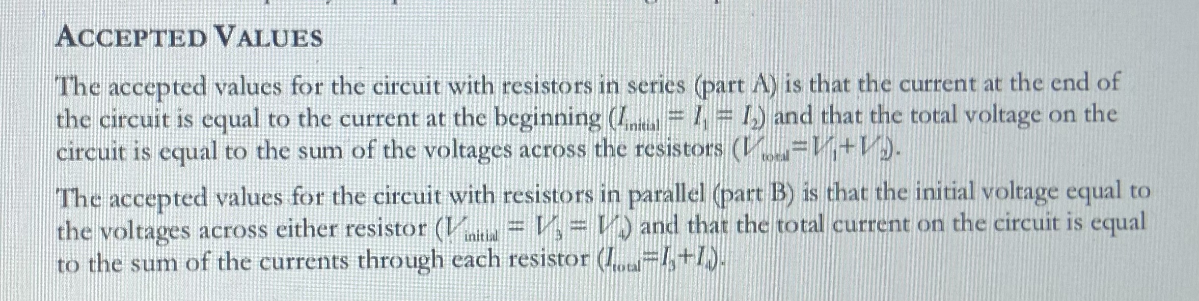 once for resistors in parallel and then for those in series. PART