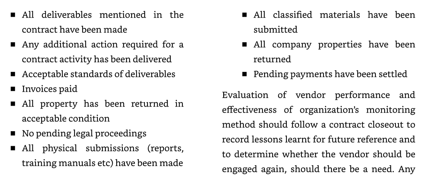 for the entire company. You need to close out the contract with