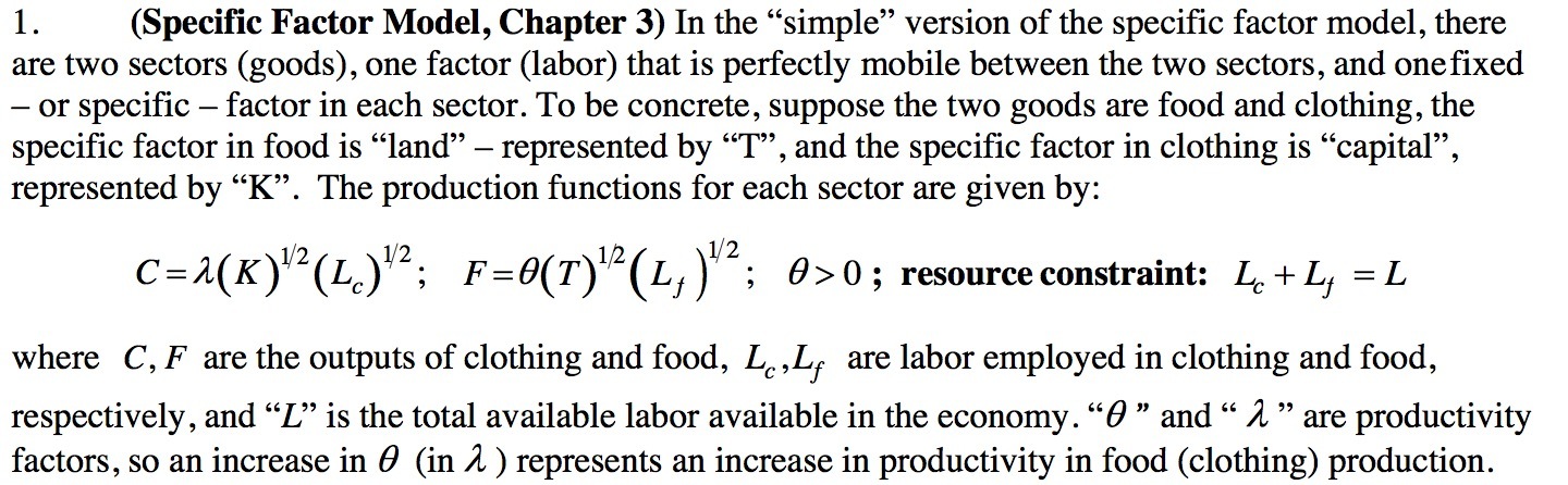  1. (Specific Factor Model, Chapter 3) In the "simple" version of
