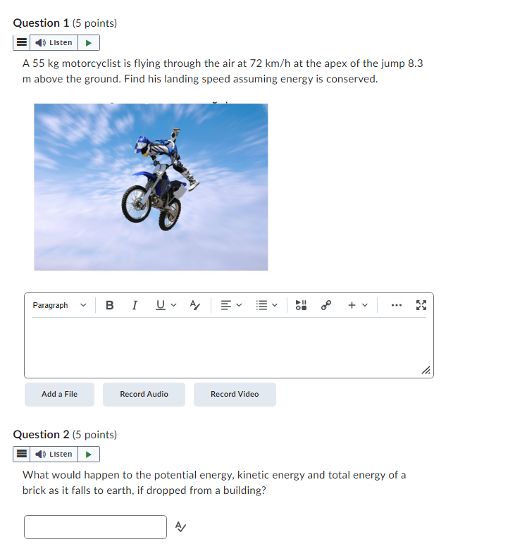 I need help with these test questions! pt 1 Question 1(5 points]