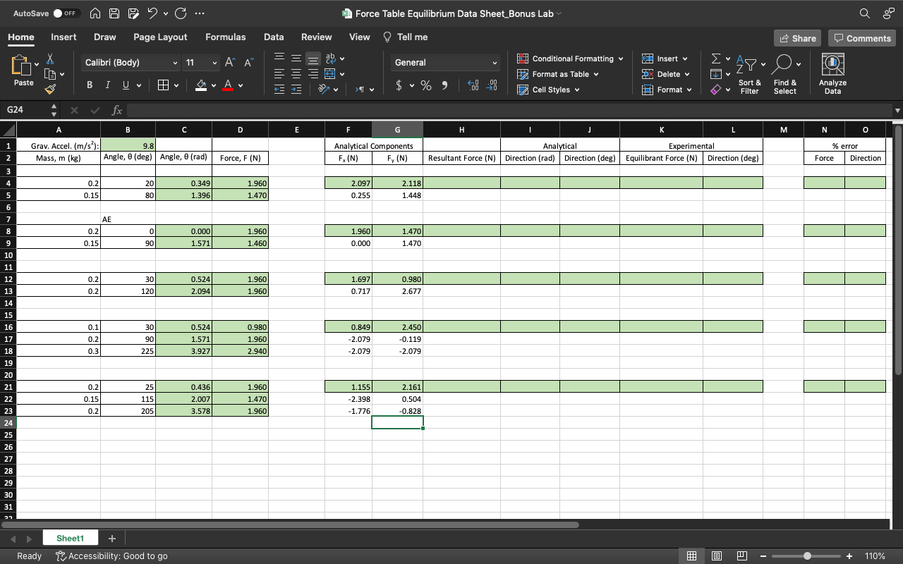  AutoSave O OFF MAP ? C ... Force Table Equilibrium Data