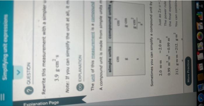  A compound unit is macke from simpie units in Sometimes you