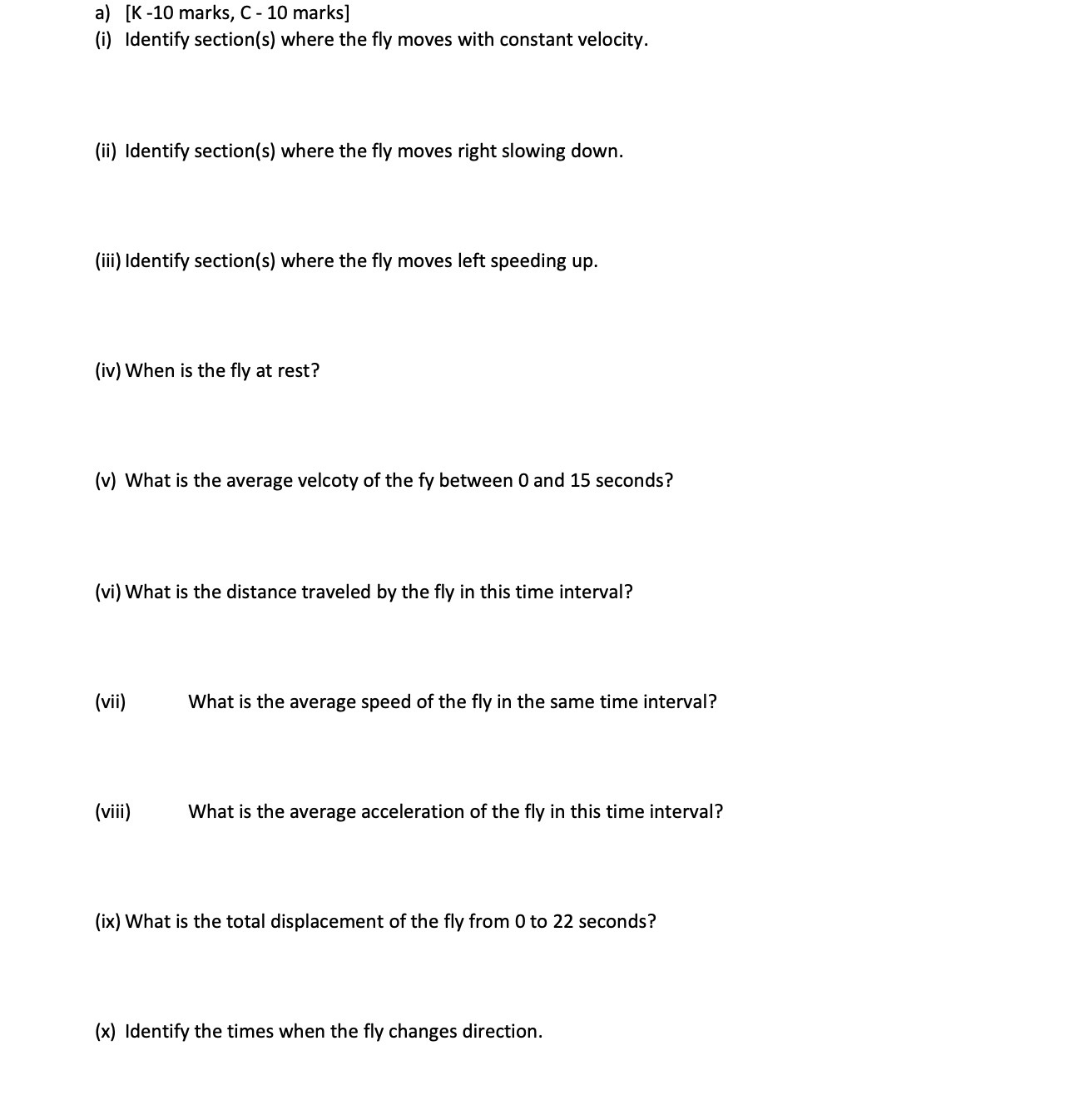  a) [K -10 marks, C - 10 marks] (i) Identify section(s)