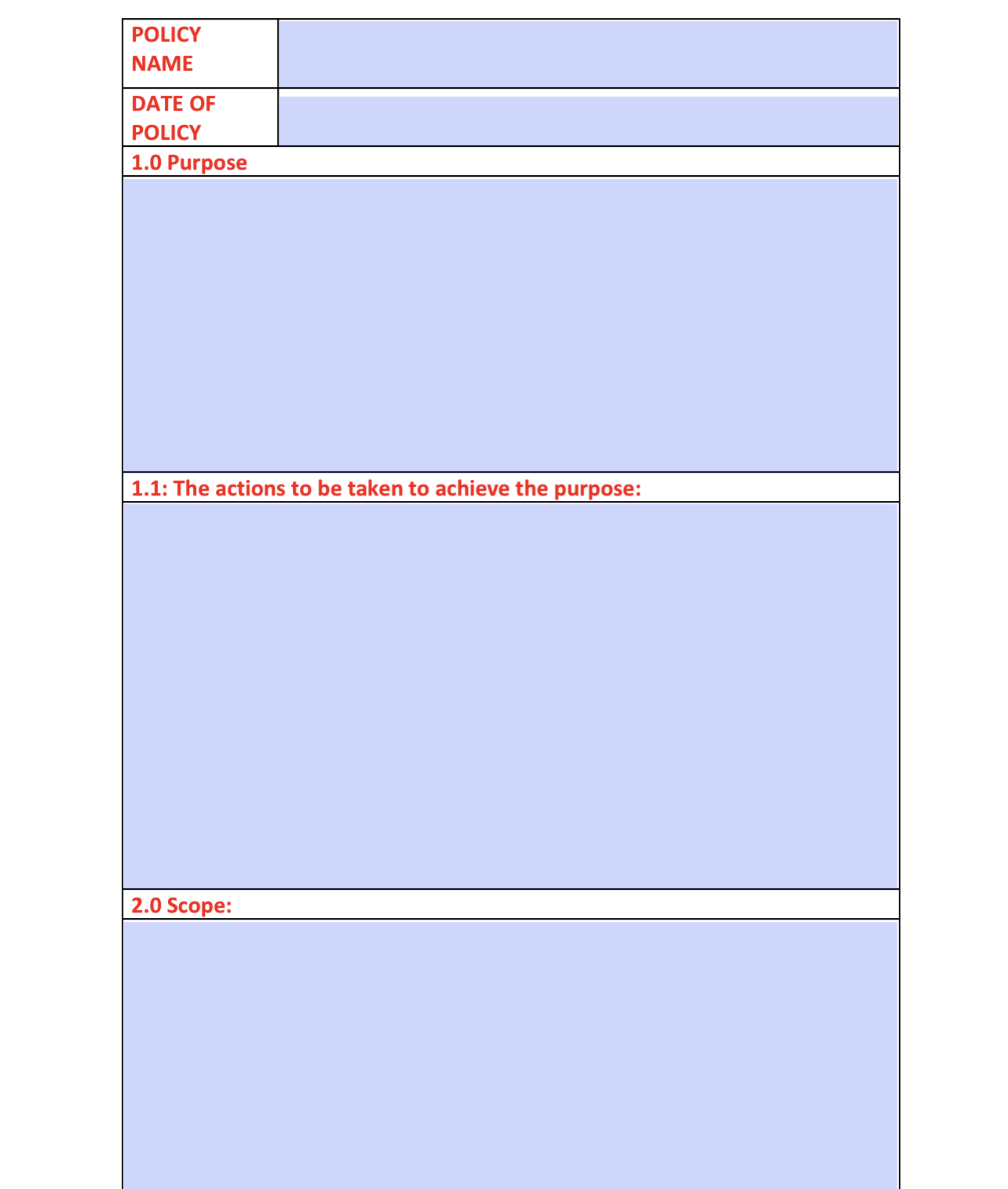 now complete the feedback form below and detail the action you will