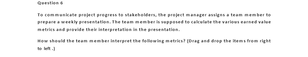  Question 6 To communicate project progress to stakeholders, the project manager