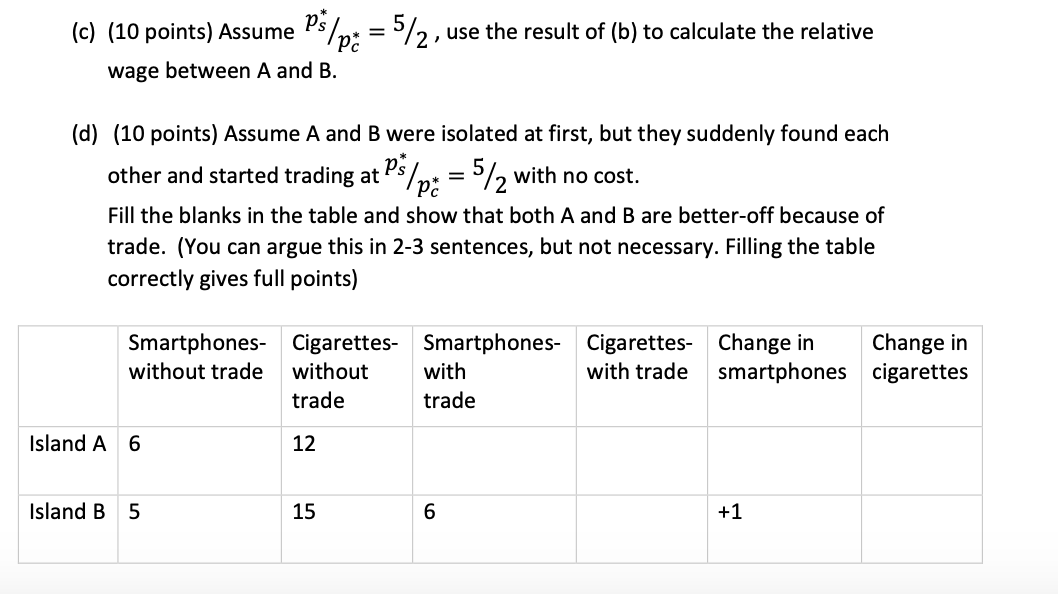 are two islands Island A, Island B, both of which can produce