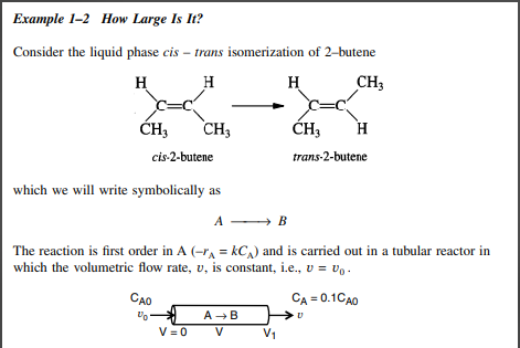  Example 1-2 How Large Is It? Consider the liquid phase cis