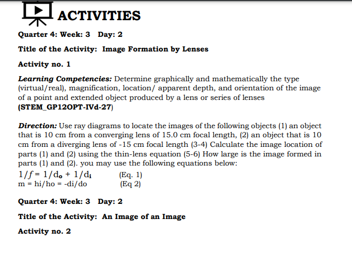 Mirror Object Distance Image Distance Size of Image Nature of Image 1.