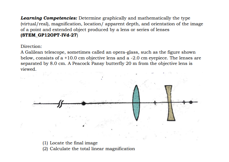 Between vertex and focus 2. At focus 3. Between focus and center