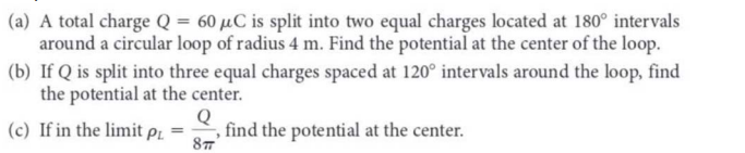  {a} A total charge 0 = at} MI is split into