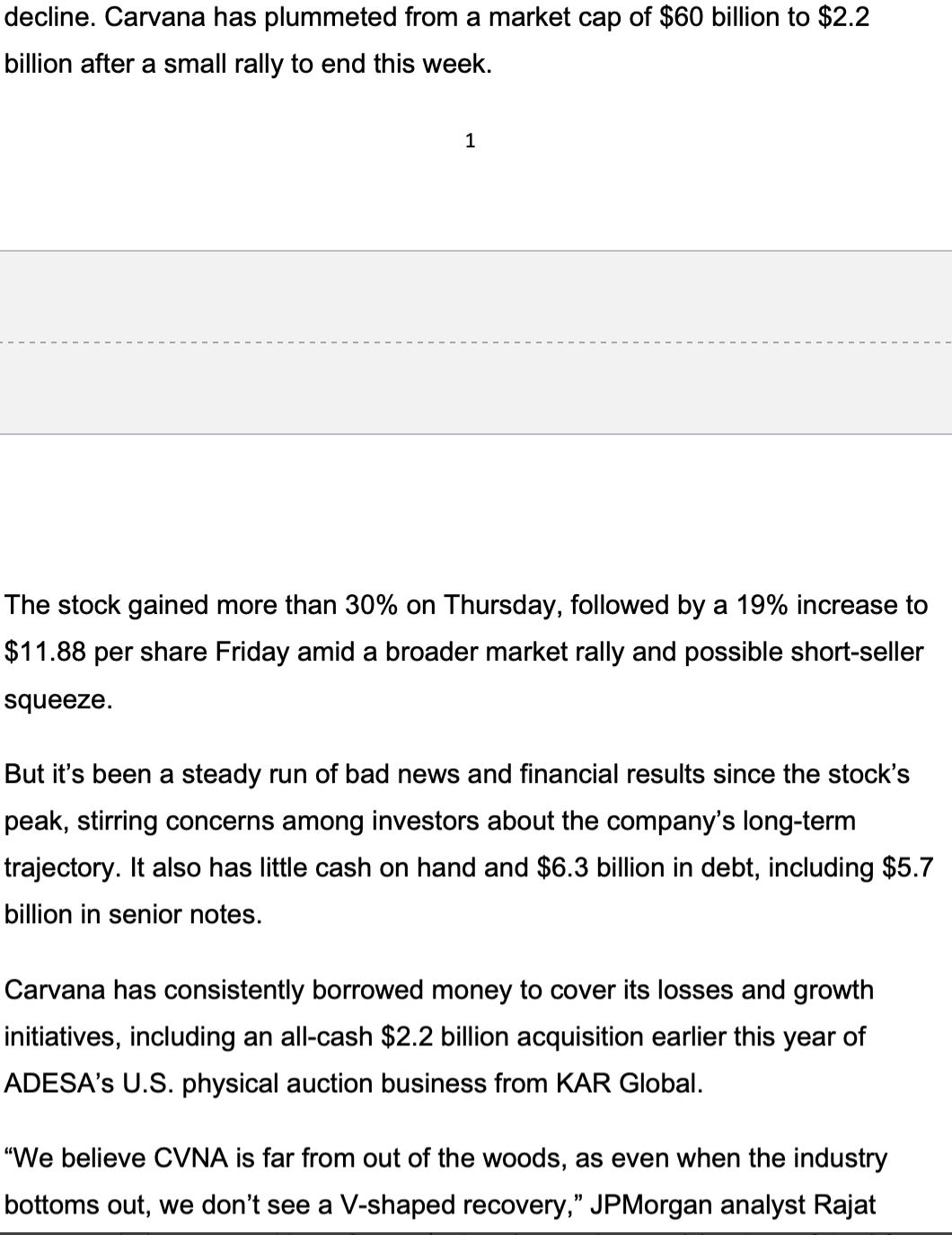 Adam Jonas cited deterioration in the used car market and a volatile