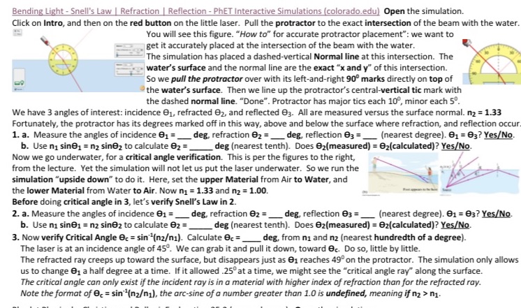 Bending Light - Snell's Law | Refraction | Reflection - PhET