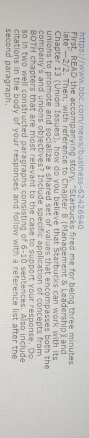 proper intext citataions and full refrences in two paragraphs https://www.bbc.comews/business-62426940 First, READ