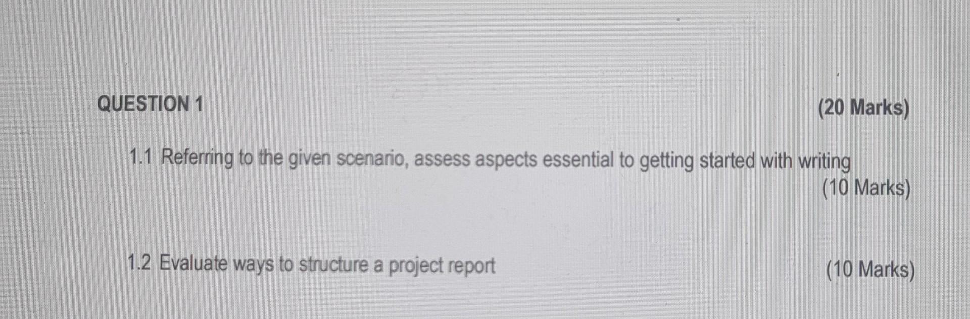 the Questions that follow She must complete a consulting project for an