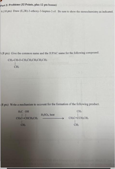  Part 2: Problems (32 Points, plus 12 pts bonus) 9.(10 pts)