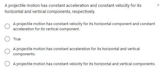 choose the correct statement below. In a uniform circular motion, the acceleration