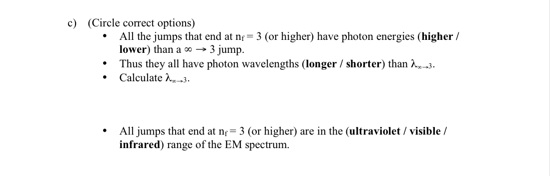  e) {Circle correct options) ' All the jumps that end at