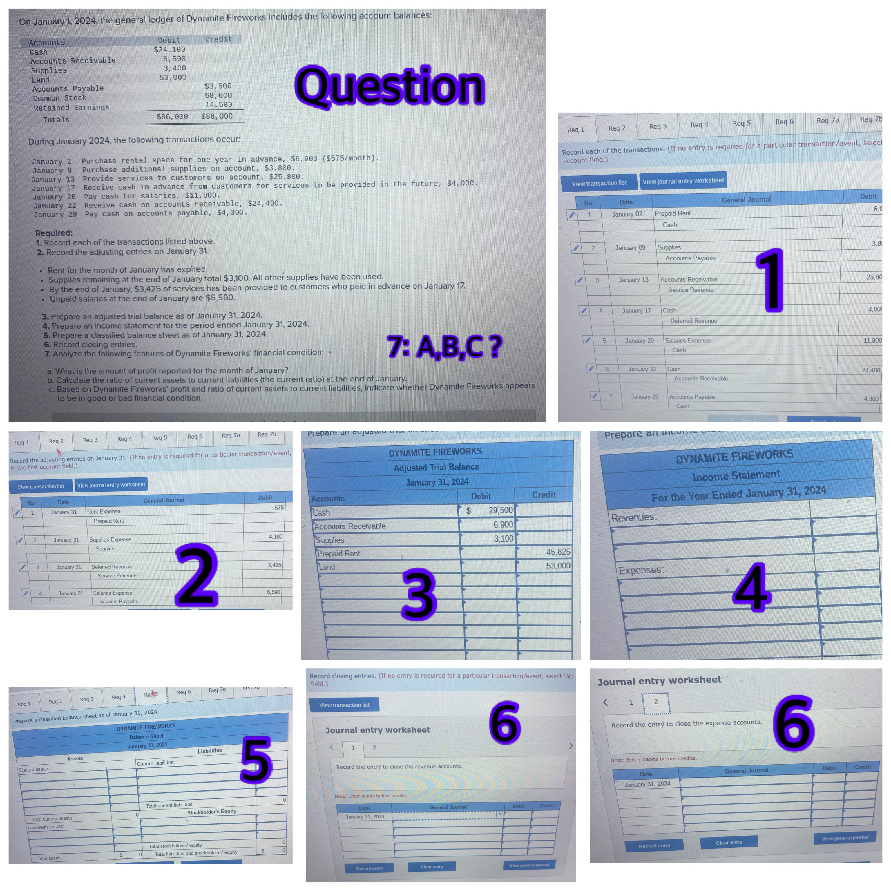  On January 1,2024, the general ledger of Dynamite Fireworks includes the