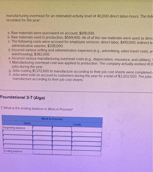 job-order costing On January 1, the company's inventory balances were as follows: