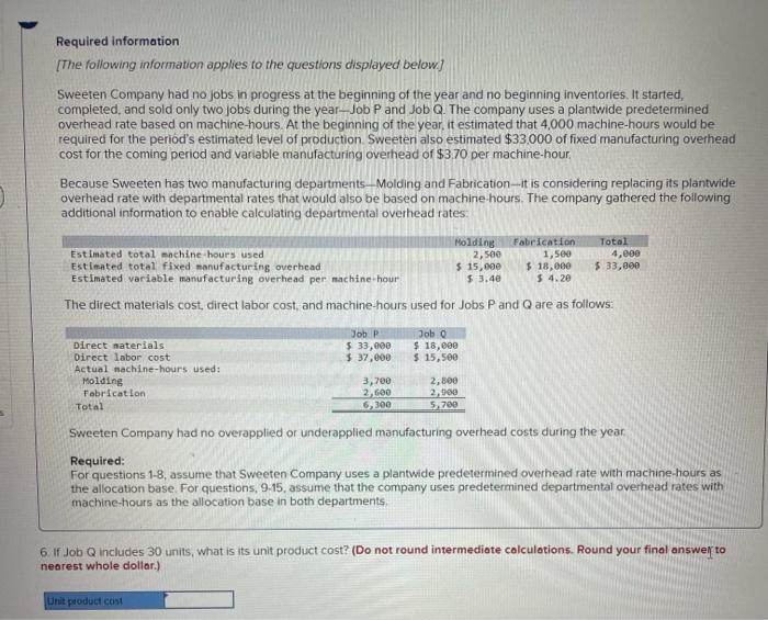 overhead rate based on machine-hours. At the beginning of the year, it