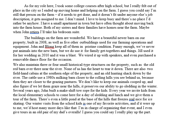 You should read each case paragraph, and identify the information bellow completing