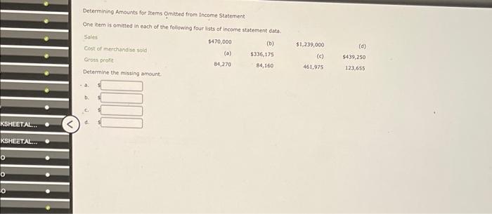 06.24 Determining Amounts for Items Omitted from Income StatementOne item is omitted