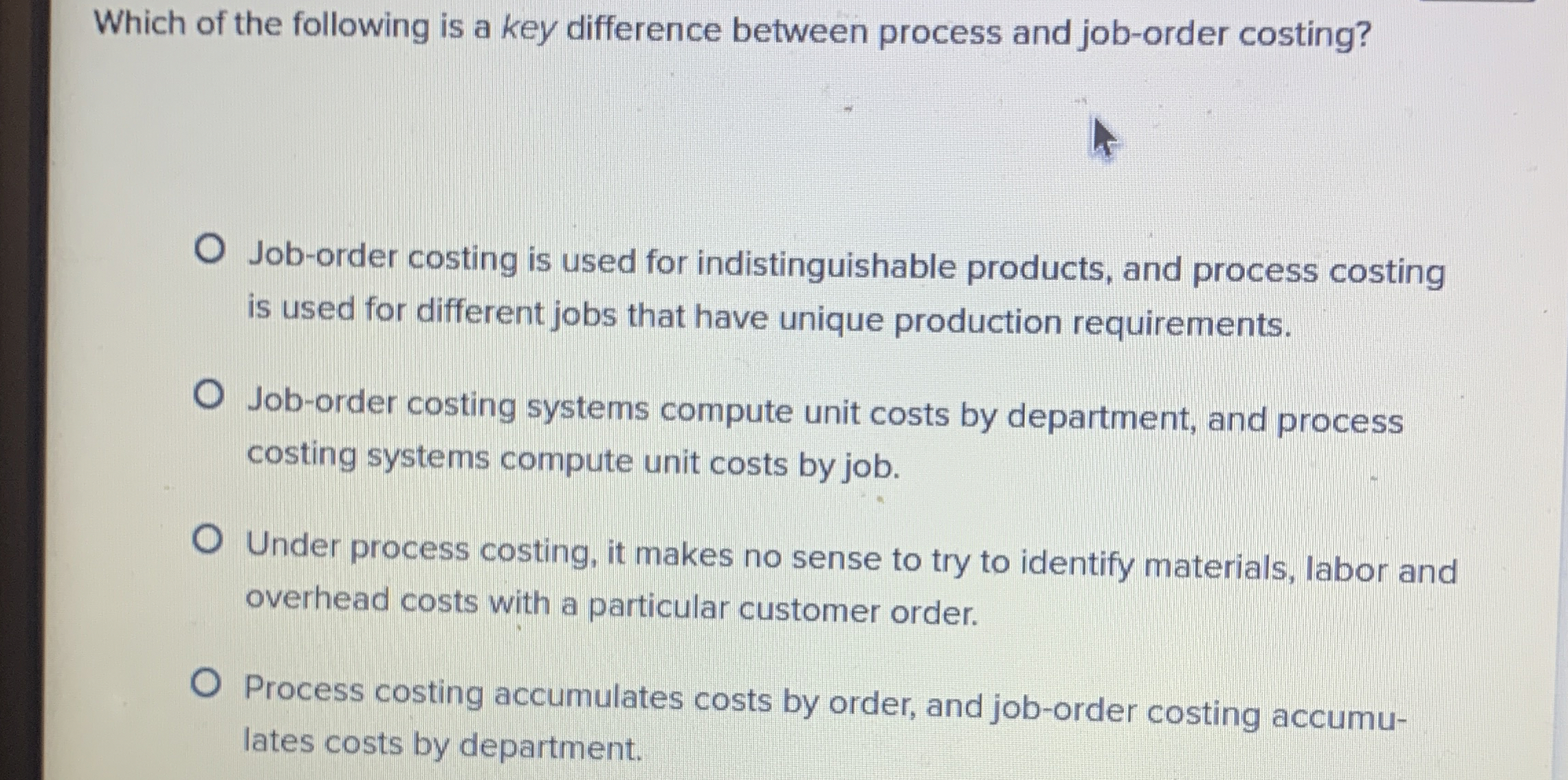  Which of the following is a key difference between process and