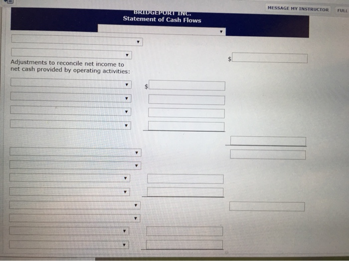 of operations for 2019: BRIDGEPORT INC. Statement of Financial Position December 31,